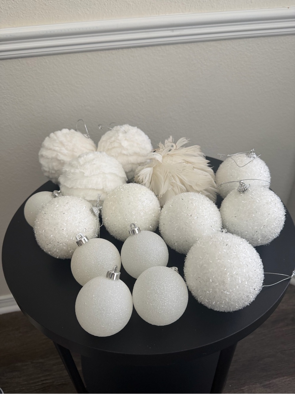 White textured ornament bundle